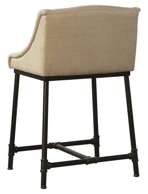 Furniture Classics 20-344 Linen and Iron Pipe Counter Stool Furniture Classics 20-344 Linen and Iron Pipe Counter Stool