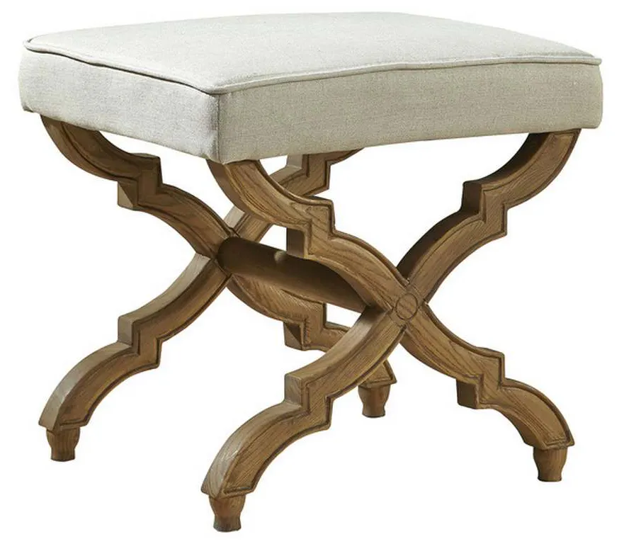 Furniture Classics 20-345 Linen and Oak Foot Stool Furniture Classics 20-345 Linen and Oak Foot Stool