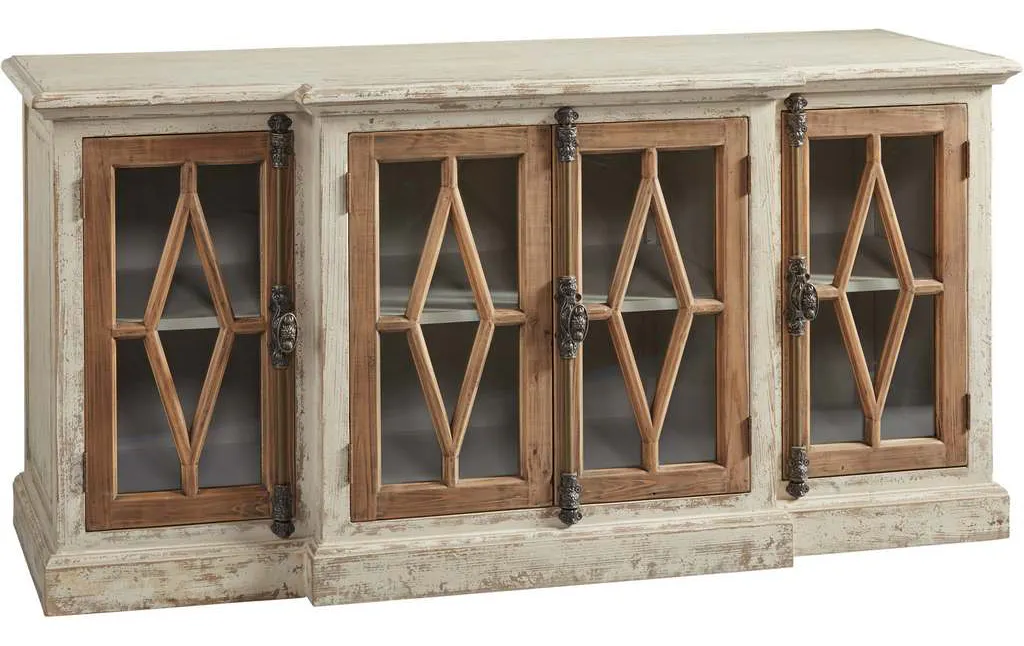 Furniture Classics 20-366 Dove Stalone Glass Front Server Furniture Classics 20-366 Dove Stalone Glass Front Server