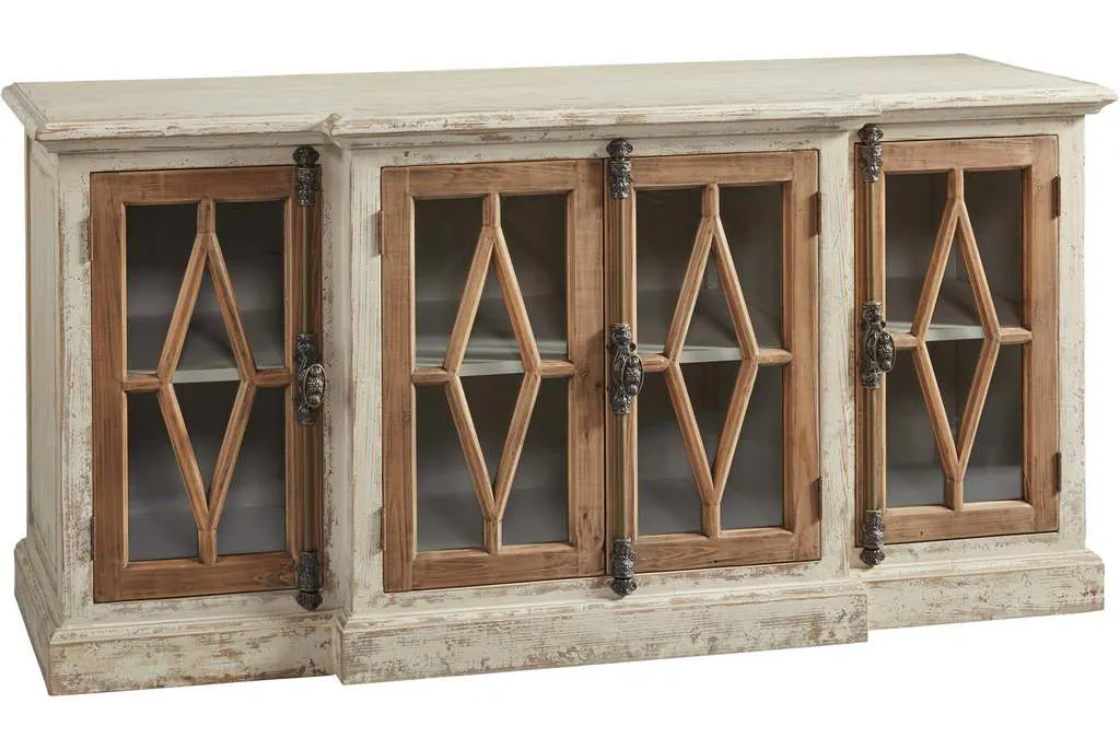 Furniture Classics 20-366 Dove Stalone Glass Front Server Furniture Classics 20-366 Dove Stalone Glass Front Server