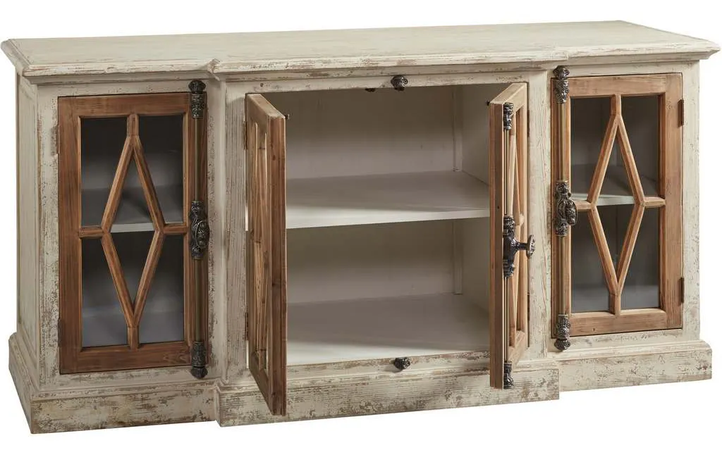 Furniture Classics 20-366 Dove Stalone Glass Front Server Furniture Classics 20-366 Dove Stalone Glass Front Server