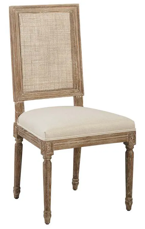 Furniture Classics 20-391 Linen and Oak Caned Back Side Chair Furniture Classics 20-391 Linen and Oak Caned Back Side Chair