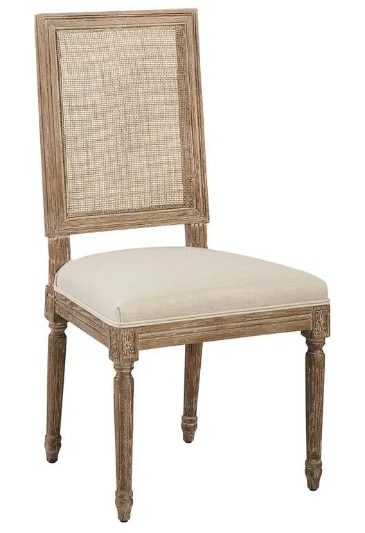 Furniture Classics 20-391 Linen and Oak Caned Back Side Chair Furniture Classics 20-391 Linen and Oak Caned Back Side Chair