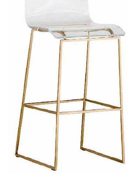 Gabby Home SCH-151345 King 30 inch Bar Stool Gold Gabby Home SCH-151345 King 30 inch Bar Stool Gold