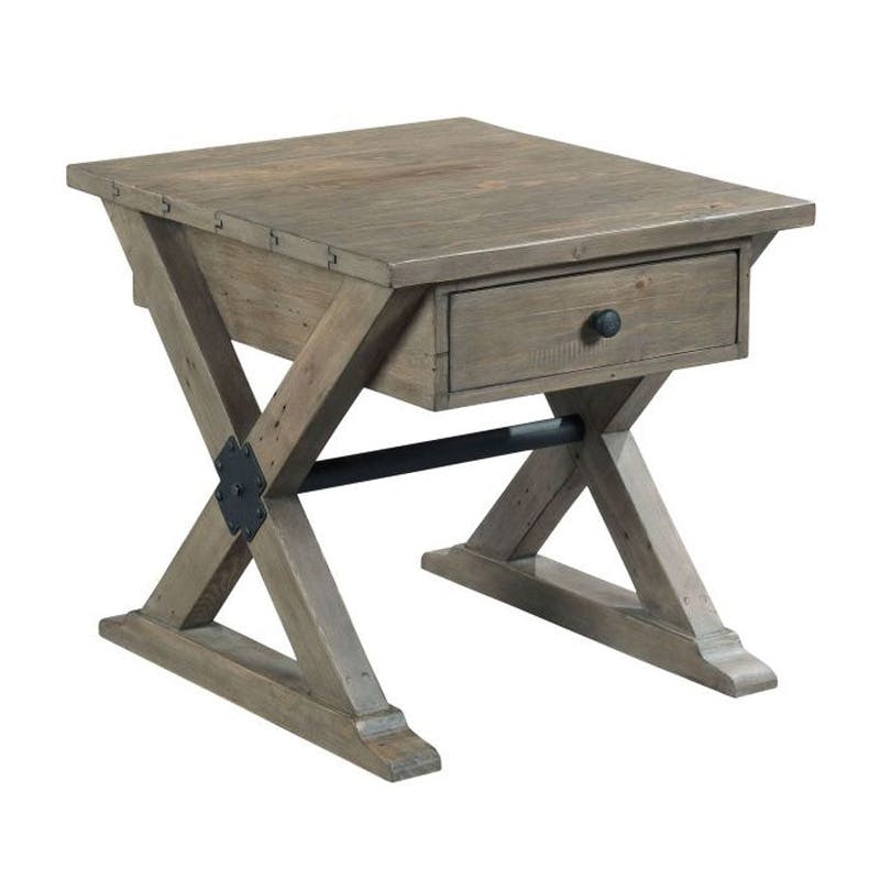 Hammary 523-915 Reclamation Place Trestle Drawer End Table