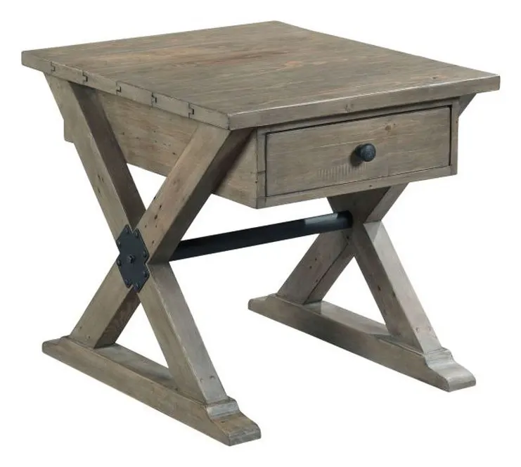 Hammary 523-915 Reclamation Place Trestle Drawer End Table Hammary 523-915 Reclamation Place Trestle Drawer End Table