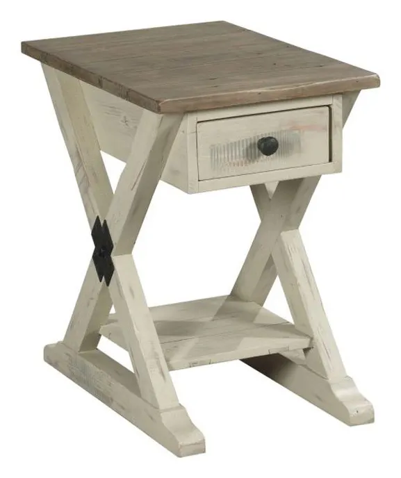 Hammary 523-916W Reclamation Place Trestle Chairside Table Hammary 523-916W Reclamation Place Trestle Chairside Table
