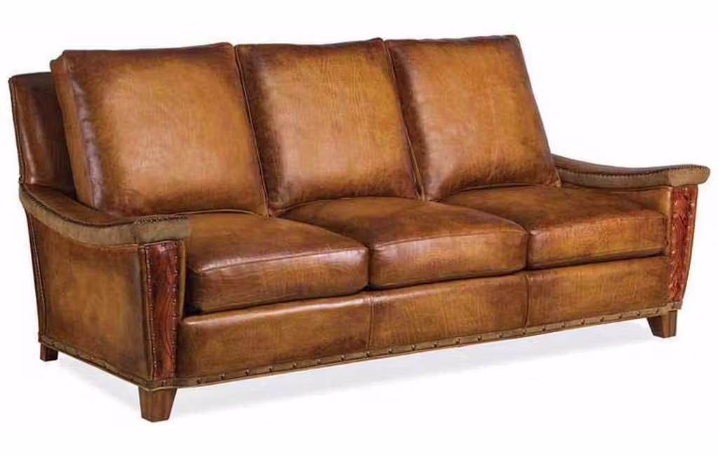 Hancock and Moore 6339-3-V Nordic Leather Sofa With Viking Arms Hancock and Moore 6339-3-V Nordic Leather Sofa With Viking Arms