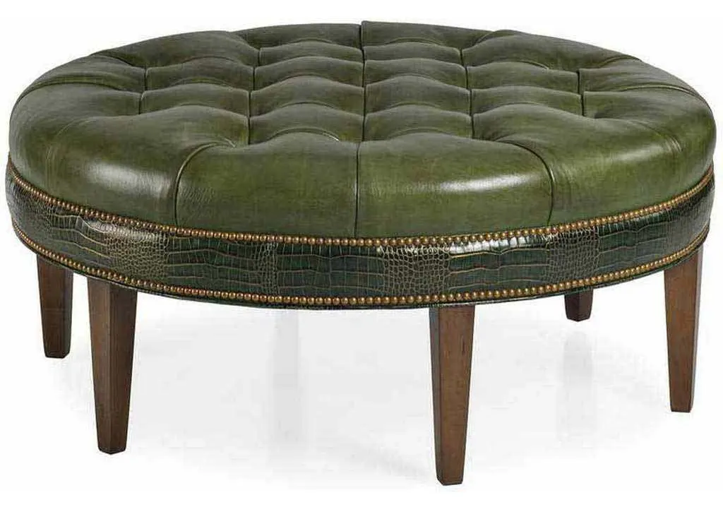 Hancock and Moore 6396-T Gregory Leather Tufted Ottoman Hancock and Moore 6396-T Gregory Leather Tufted Ottoman