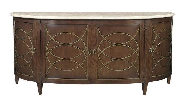 Hickory Chair HC9845-70S Duchamp Demilune Sideboard With Stone Top