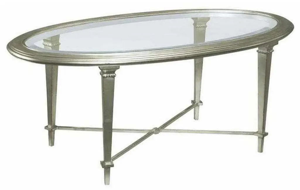 Hickory Chair HC2579-20 Bristol Oval Cocktail Table-Silver Hickory Chair HC2579-20 Bristol Oval Cocktail Table-Silver