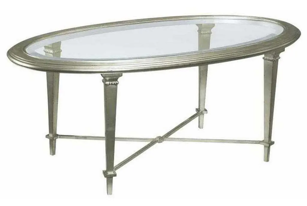 Hickory Chair HC2579-20 Bristol Oval Cocktail Table-Silver Hickory Chair HC2579-20 Bristol Oval Cocktail Table-Silver