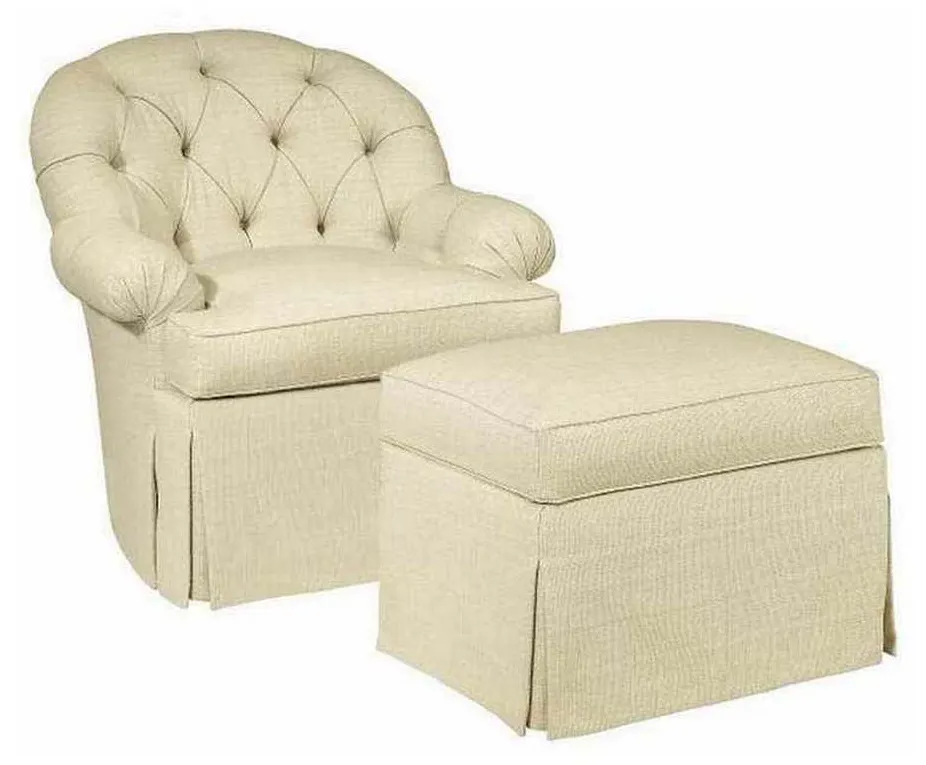 Hickory Chair HC7630-21 Ashley Skirted Chair and Ashley Skirted Ottoman Hickory Chair HC7630-21 Ashley Skirted Chair and Ashley Skirted Ottoman