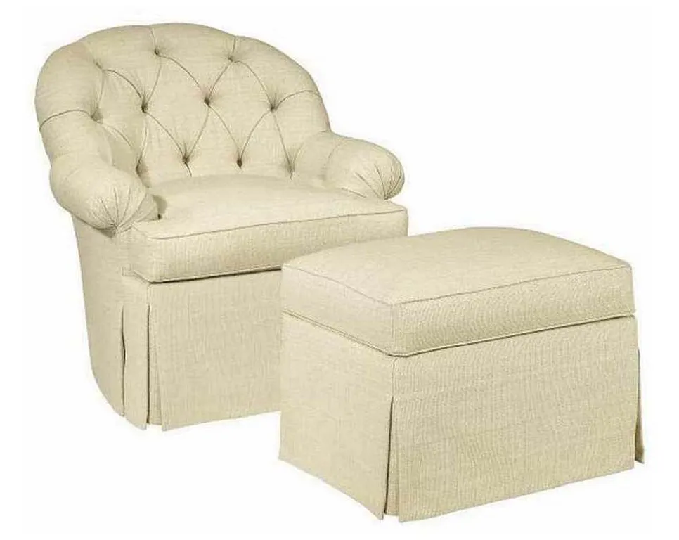 Hickory Chair HC7630-21 Ashley Skirted Chair and Ashley Skirted Ottoman Hickory Chair HC7630-21 Ashley Skirted Chair and Ashley Skirted Ottoman