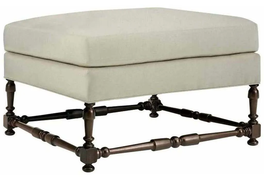 Hickory Chair HC701-29 Maud Ottoman With Turned Stretchers Hickory Chair HC701-29 Maud Ottoman With Turned Stretchers