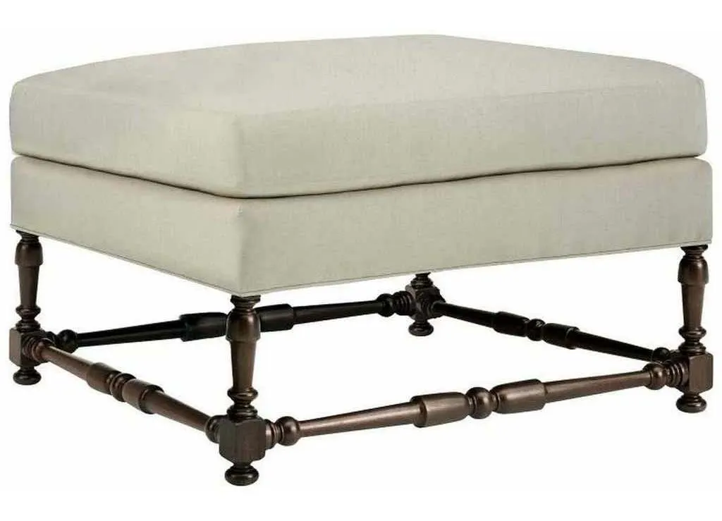 Hickory Chair HC701-29 Maud Ottoman With Turned Stretchers Hickory Chair HC701-29 Maud Ottoman With Turned Stretchers