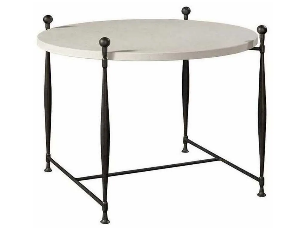 Hickory Chair HC785-80RS Ionia Side Table With Round Stone Top