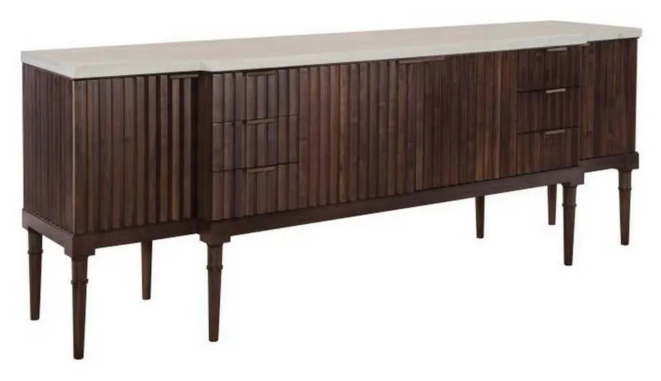 Hickory Chair HC7245-80 Plaited Buffet With Marble Top Hickory Chair HC7245-80 Plaited Buffet With Marble Top
