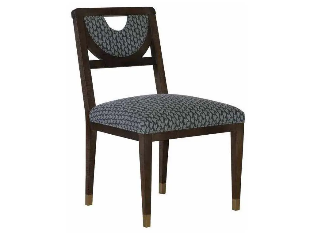 Hickory Chair HC8535-12 Half Moon Dining Side Chair with Solid Light Gold Painted Sabots