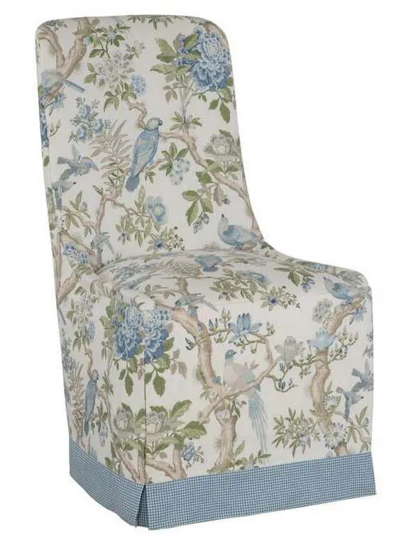 Hickory Chair HC6705-02 Evelyn Waterfall Skirted Dining Chair Standard With Casters Hickory Chair HC6705-02 Evelyn Waterfall Skirted Dining Chair Standard With Casters