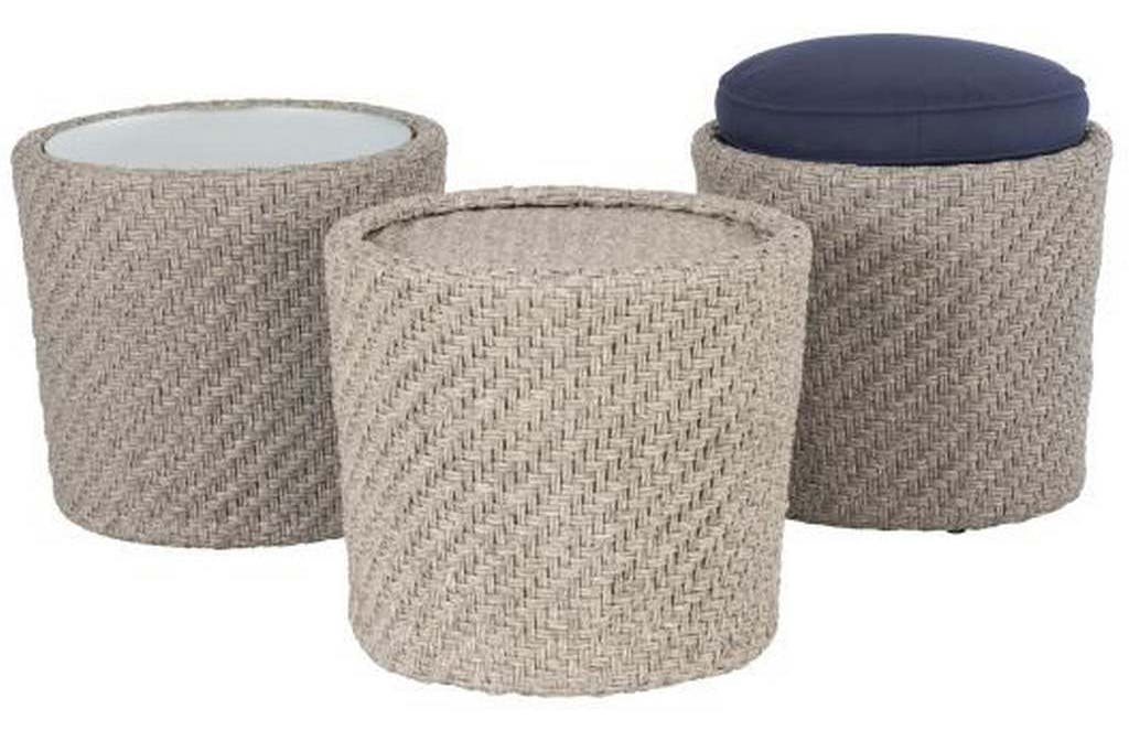 Hickory Chair HCD8779-30 Yara Woven Stool With Cushion Top Hickory Chair HCD8779-30 Yara Woven Stool With Cushion Top
