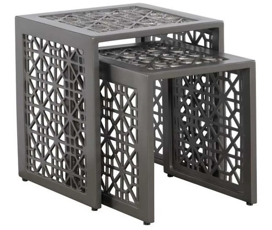 Hickory Chair HCD8985-G-STK Haret Nesting End Table Smoke Grey Hickory Chair HCD8985-G-STK Haret Nesting End Table Smoke Grey