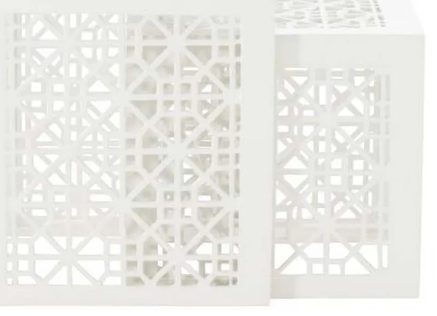 Hickory Chair HCD8985-W-STK Haret Nesting End Table Cloud White Hickory Chair HCD8985-W-STK Haret Nesting End Table Cloud White