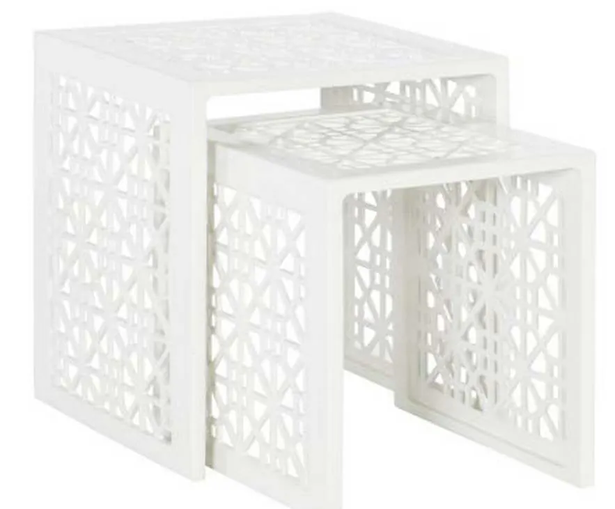 Hickory Chair HCD8985-W-STK Haret Nesting End Table Cloud White Hickory Chair HCD8985-W-STK Haret Nesting End Table Cloud White