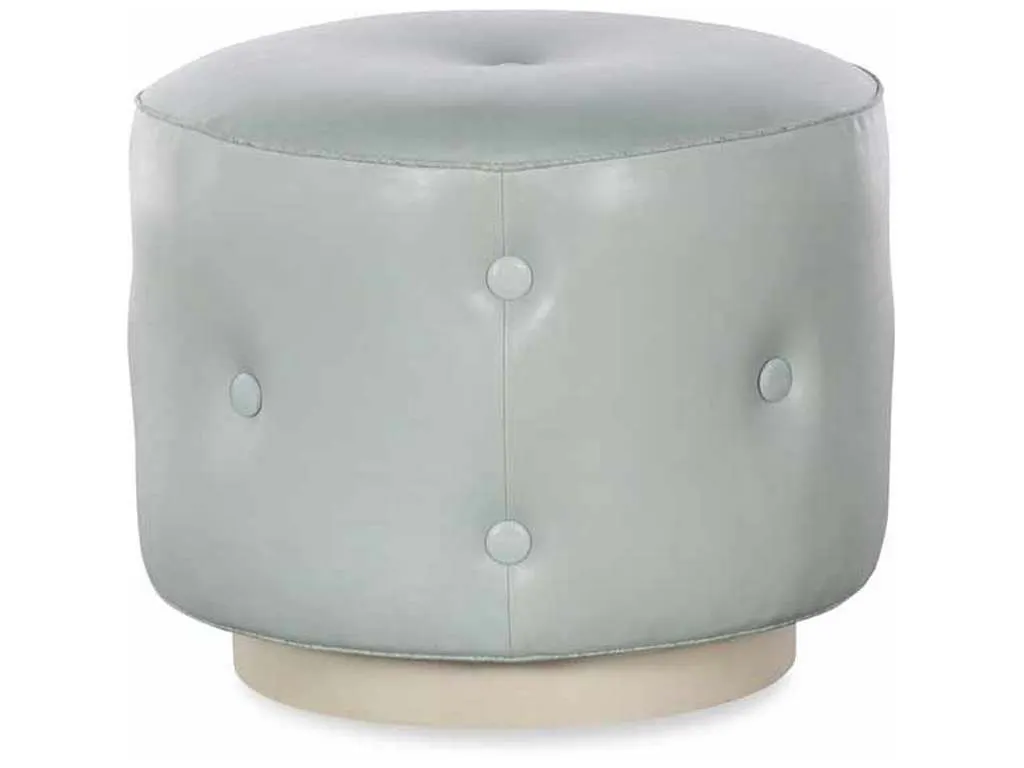 Highland House 1341-20  Mary Jane Swivel Ottoman with Wood Base