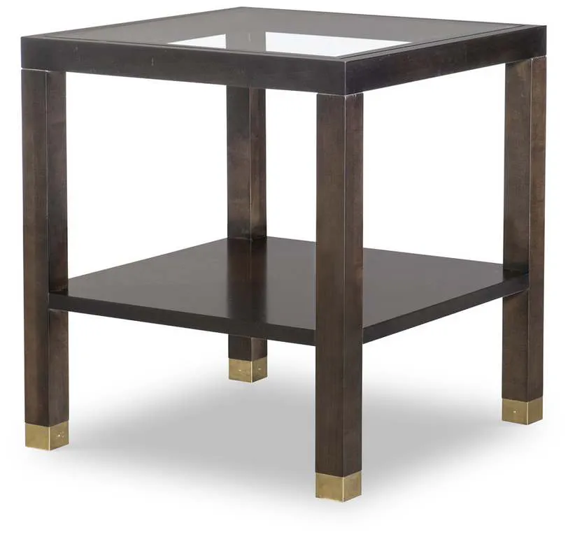 Highland House HH26-152G Trevor Square Side Table With Glass Top Highland House HH26-152G Trevor Square Side Table With Glass Top