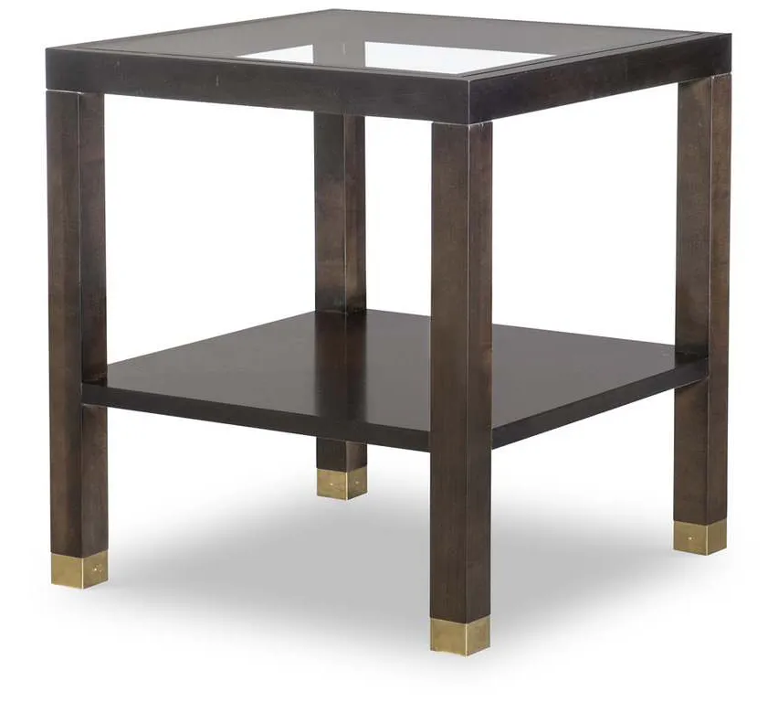 Highland House HH26-152G Trevor Square Side Table With Glass Top Highland House HH26-152G Trevor Square Side Table With Glass Top