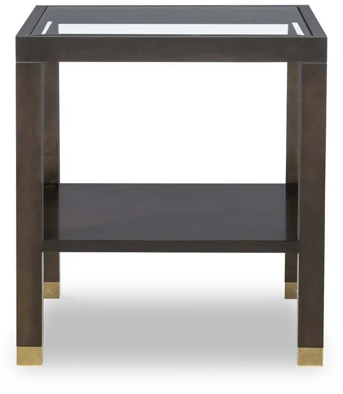 Highland House HH26-152G Trevor Square Side Table With Glass Top Highland House HH26-152G Trevor Square Side Table With Glass Top