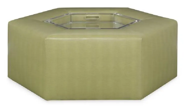 Highland House 1670-46 Menil Cocktail Ottoman with Acrylic Tray Highland House 1670-46 Menil Cocktail Ottoman with Acrylic Tray