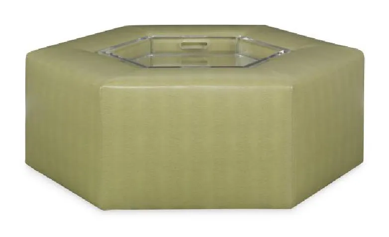 Highland House 1670-46 Menil Cocktail Ottoman with Acrylic Tray Highland House 1670-46 Menil Cocktail Ottoman with Acrylic Tray