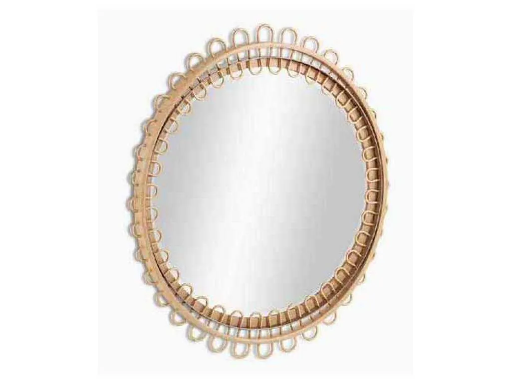 Jonathan Charles 001-1-500-NRT Water Vorticity Oval Rattan Mirror