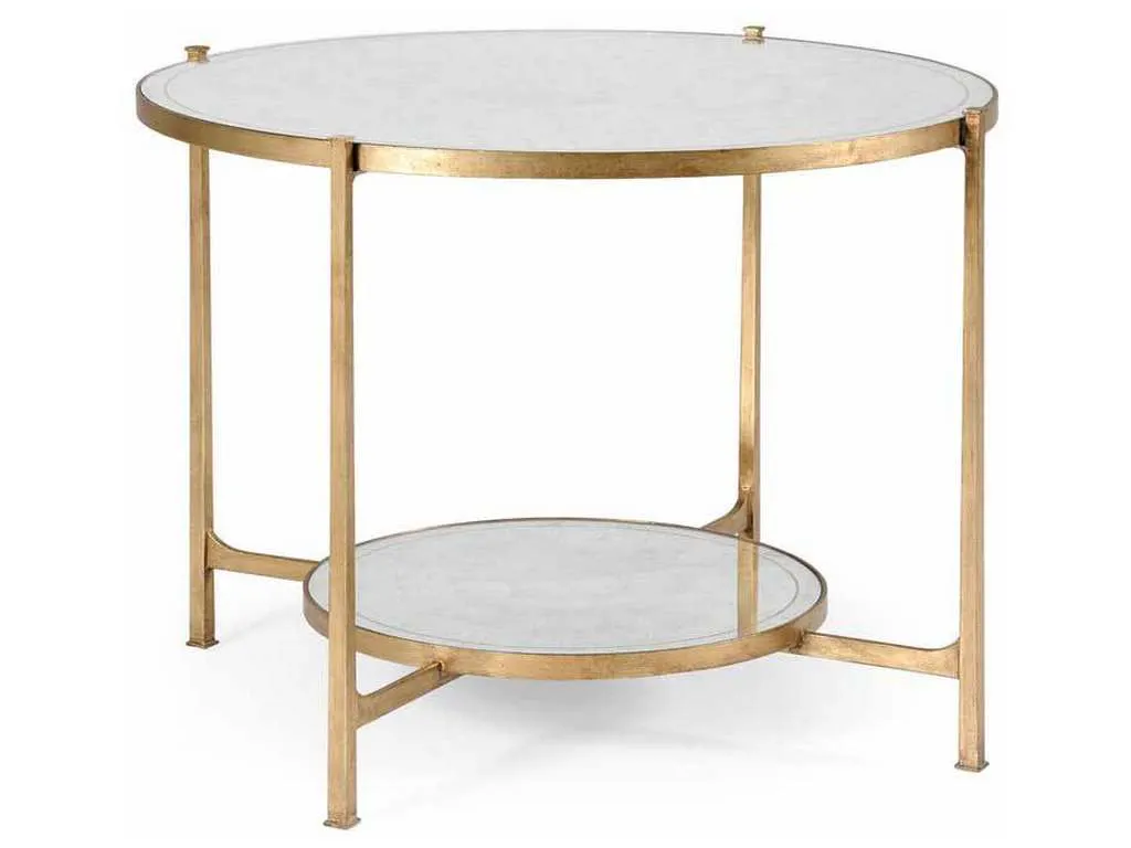Jonathan Charles 494104-G Eglomise and Gilt Iron Center Table