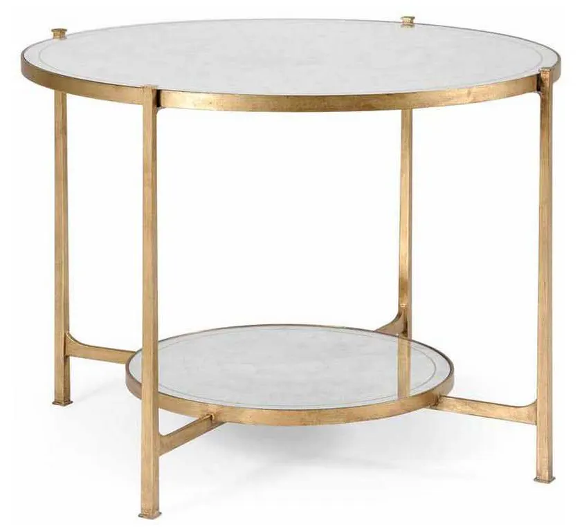 Jonathan Charles 494104-G Eglomise and Gilt Iron Center Table Jonathan Charles 494104-G Eglomise and Gilt Iron Center Table