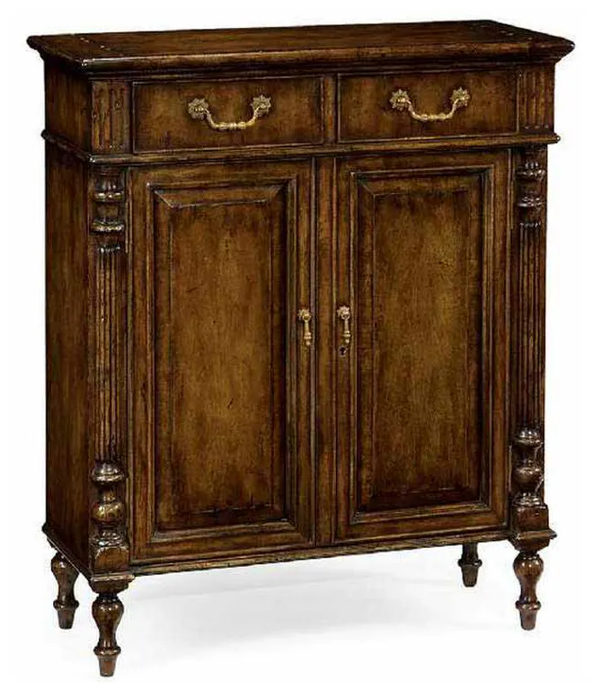 Jonathan Charles 493144-WAL JC Traditional Narrow Walnut Cabinet with Cupboard Jonathan Charles 493144-WAL JC Traditional Narrow Walnut Cabinet with Cupboard
