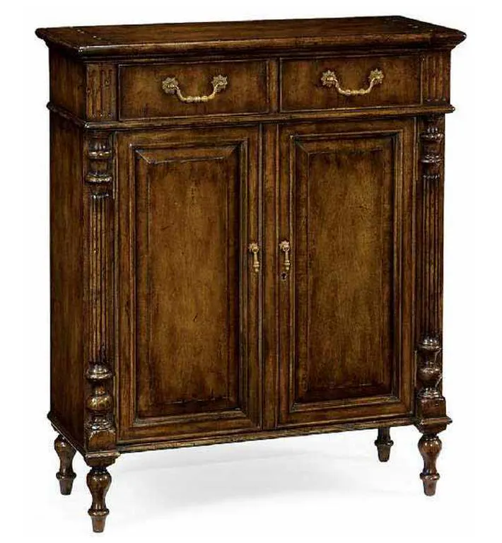 Jonathan Charles 493144-WAL JC Traditional Narrow Walnut Cabinet with Cupboard Jonathan Charles 493144-WAL JC Traditional Narrow Walnut Cabinet with Cupboard