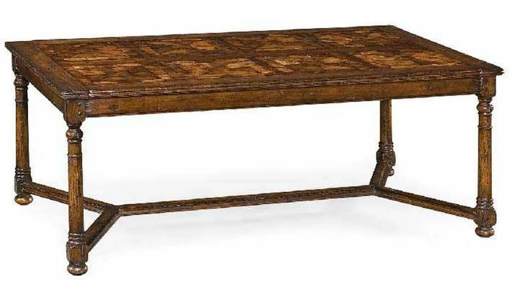 Jonathan Charles 493413-COS Walnut Rectangular Parquet Oyster Coffee Table Jonathan Charles 493413-COS Walnut Rectangular Parquet Oyster Coffee Table