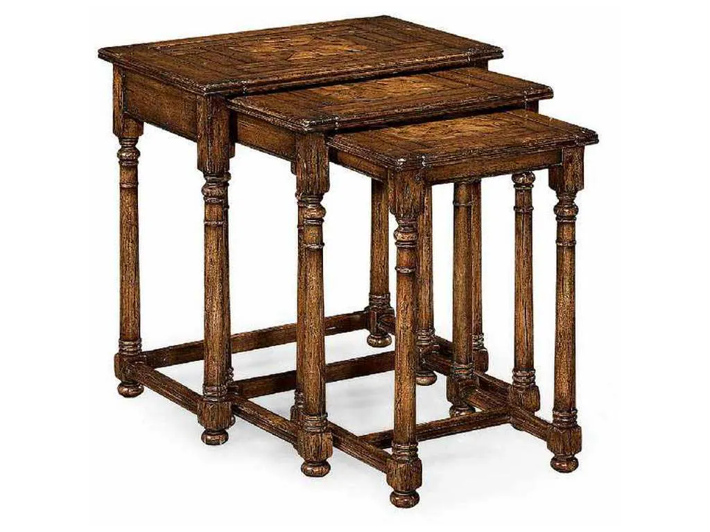 Jonathan Charles 493429-COS Nest of Three Country Oyster Tables