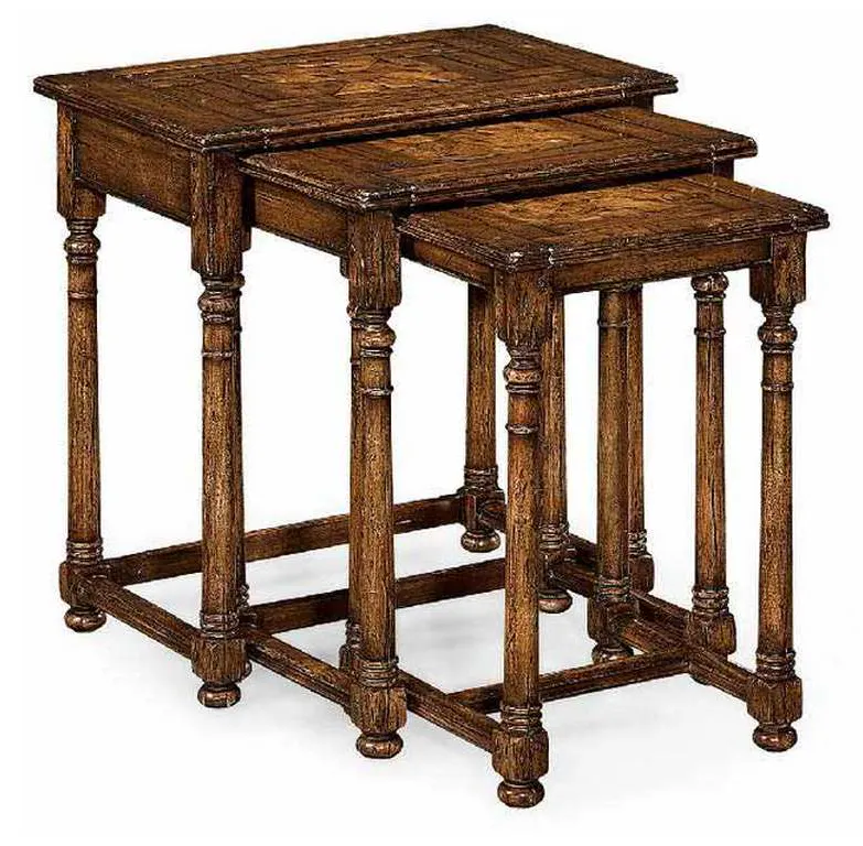 Jonathan Charles 493429-COS Nest of Three Country Oyster Tables Jonathan Charles 493429-COS Nest of Three Country Oyster Tables