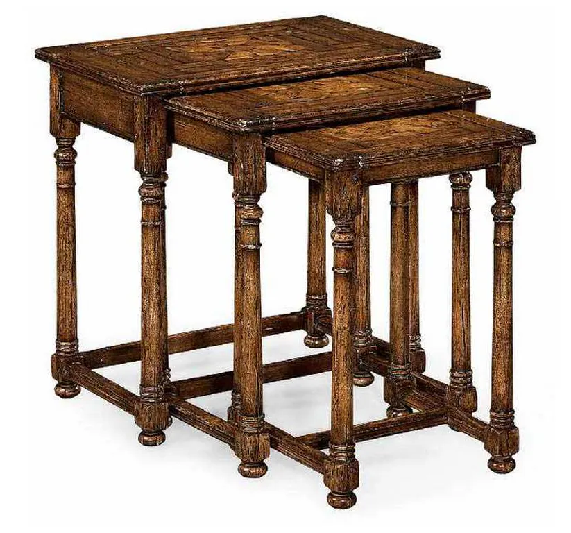 Jonathan Charles 493429-COS Nest of Three Country Oyster Tables Jonathan Charles 493429-COS Nest of Three Country Oyster Tables