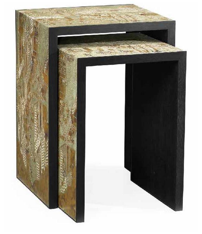 Jonathan Charles 500218-BAE-ENO Fusion Chinoiserie Nesting Tables Jonathan Charles 500218-BAE-ENO Fusion Chinoiserie Nesting Tables