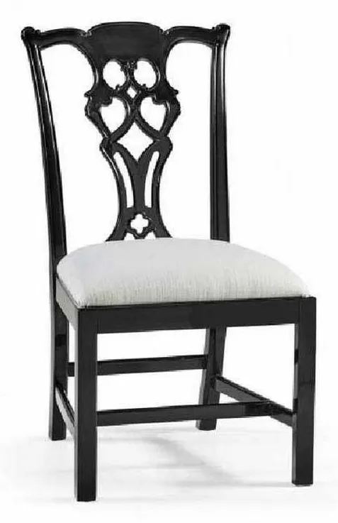 Jonathan Charles 493330-SC-BLA-F053 Spark Chippendale Black Side Chair Jonathan Charles 493330-SC-BLA-F053 Spark Chippendale Black Side Chair