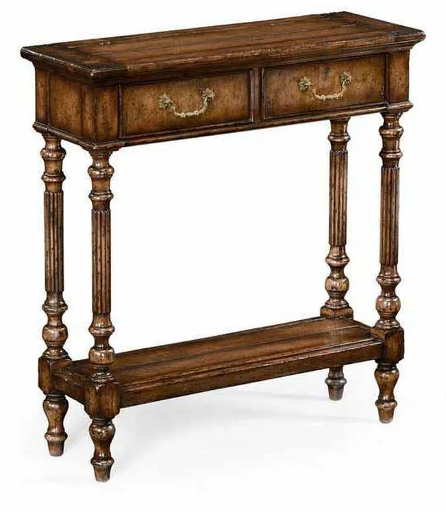 Jonathan Charles 493143-WCD Small Narrow Walnut Console Table Jonathan Charles 493143-WCD Small Narrow Walnut Console Table
