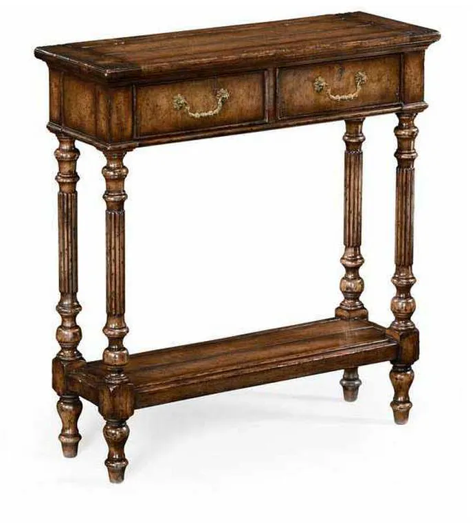Jonathan Charles 493143-WCD Small Narrow Walnut Console Table Jonathan Charles 493143-WCD Small Narrow Walnut Console Table
