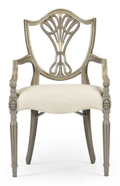 Jonathan Charles 495819-AC-PBG-F200 Buckingham Shield Back Arm Chair Jonathan Charles 495819-AC-PBG-F200 Buckingham Shield Back Arm Chair