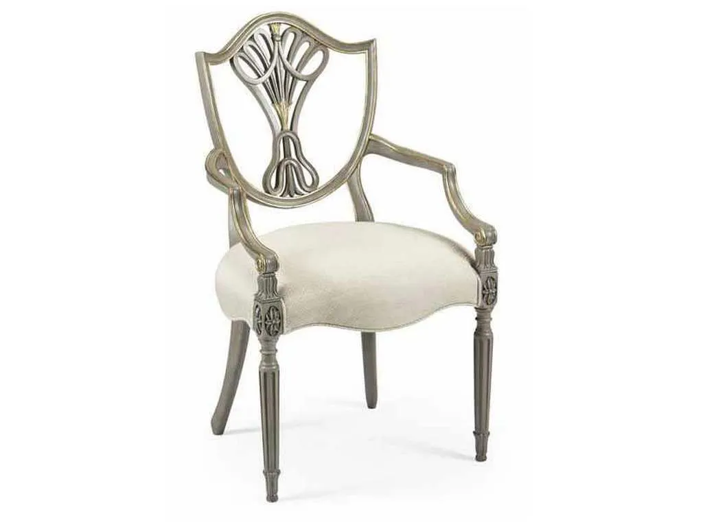 Jonathan Charles 495819-AC-PBG-F200 Buckingham Shield Back Arm Chair
