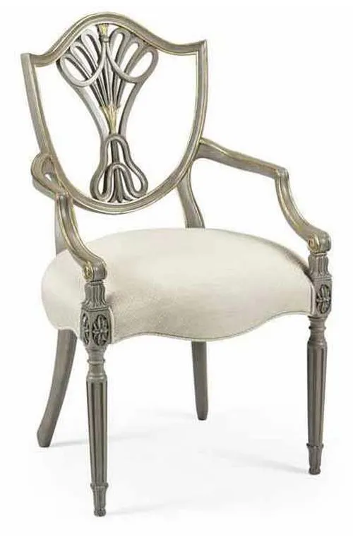 Jonathan Charles 495819-AC-PBG-F200 Buckingham Shield Back Arm Chair Jonathan Charles 495819-AC-PBG-F200 Buckingham Shield Back Arm Chair